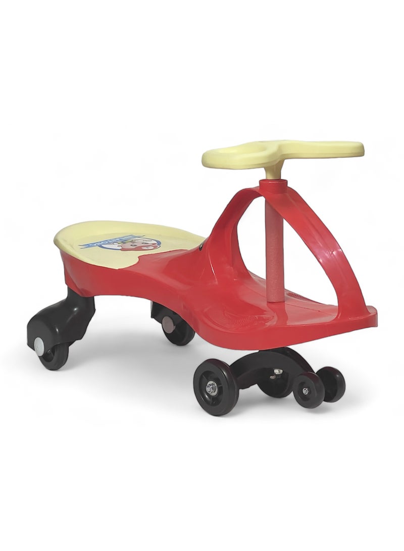 AL BADER Misura Twister Magic Ride on Kids Car, Kids Ride-On Twist Car With No Batteries, Push Ride on Toy Baby Car For Ages 2-6 Years, Swing Car Sliding PU Wheels Swing Anti-rollover Walker, Red - Image 1